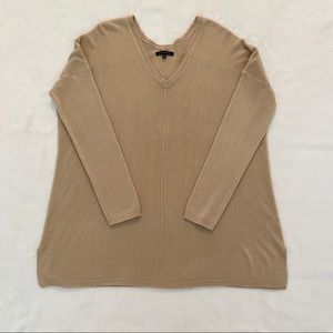 Staccato Tan Camel V Neck Relaxed Fit Sweater Top